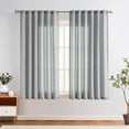 thumbnail image 3 of Curtainking Linen Farmhouse Curtains Back Tab Curtains and Drapes for Living Room Bedroom 63 inches Rod Pocket Grey Light Filtering Curtains Pack of 2, 3 of 7