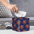 thumbnail image 5 of Uemuo Octopus Tissue Box Cover Holder, Square with Bottom Belt - PVC Leather Decorative Organizer for Tabletop, Bathroom, Car, Office, 5 of 8
