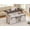 Vintage White, variant on 39" Lift Top Coffee Table, Farmhouse Wood Dining Table with Gas Spring Lift Mechanism, Storage Center Table with Sliding Barn Door & Hidden Compartment for Living Room, Grey