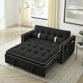 thumbnail image 2 of Jopath 3 in 1 Convertible Sofa Bed,Sleeper Sofa with Pull Out Bed and 2 Lumbar Pillows,Modern Velvet Fabric Loveseat Couch with Adjustable Backrest for Living Room Office,Black, 2 of 9
