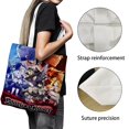 thumbnail image 3 of Black Clover Bolso de tela con estampado de lienzo para mujer, bolsa de compras reutilizable y estética, con cremallera interior, regalo para mujer,38*45cm., 3 of 6