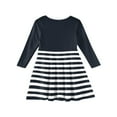 thumbnail image 4 of Abcomgle Long Sleeve Dress for Girls Casual A-Line Fall Girls T-Shirt Dresses Striped Colorblock Crew Neck Girls Skater Dress Summer Swing Dresses for 4-14t Kids 9-10 Years,Dark Gray, 4 of 5