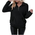 thumbnail image 5 of BVOFAR Quarter Zip Fleece Pullover for Women Fuzzy Sherpa Lined Sweatshirts Warm Fluffy Long Sleeve Sweaters with Pockets Fall Trendy Outerwear, 5 of 7