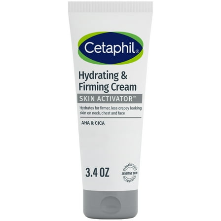 CETAPHIL Skin Activator Hydrating & Firming Cream For Face, Neck & Chest 3.4 oz, Mandelic Acid (AHA) and Centella Asiatica (CICA) Cream, Hydrates and Firms Aging Skin, Anti-Aging Skin Care