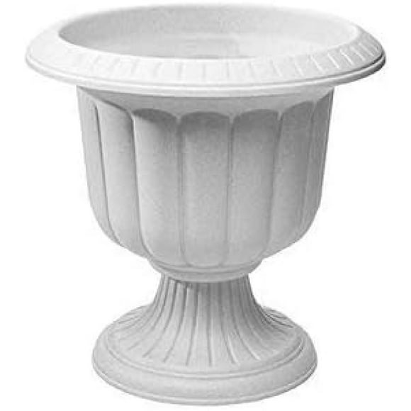 JGSP Classic Urn Garden Pot/Planter, Plastic, Stone Color - 14 Inch (2 Pack)