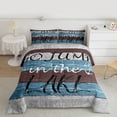 thumbnail image 2 of jejeloiu Welcome Lake House Twin Comforter Sets,Blue Brown Gray Bedding Set For Teens Kids Reversible 2-Piece, 2 of 8