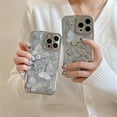 thumbnail image 5 of Designed for iPhone Case,Luxury Electroplated 3D Butterfly with Hand Bracelet Shockproof Protective Cover Phone Case (iPhone 14 Plus,Grey), 5 of 5