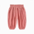 thumbnail image 5 of 7-8T Toddler Solid Color Lightweight Jogger Pants, Ruffled Elastic Waist Loose Lantern Casual Trousers for Girls 18-24 Months 2T 3T 4T 5T 6T 7T 8T All Seasons Loungewear,Pink, 5 of 9