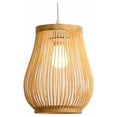 thumbnail image 1 of Lámpara colgante, lámpara de pasillo retro con forma de calabaza, farol tejido, lámpara colgante de techo de una sola luz, lámpara colgante con forma de ratán para salón de té, comedor, patio en, 1 of 5