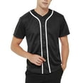 thumbnail image 3 of TOPTIE Men's Baseball Jersey Plain Button Down Shirts Team Sports Uniforms-Black White-L, 3 of 9