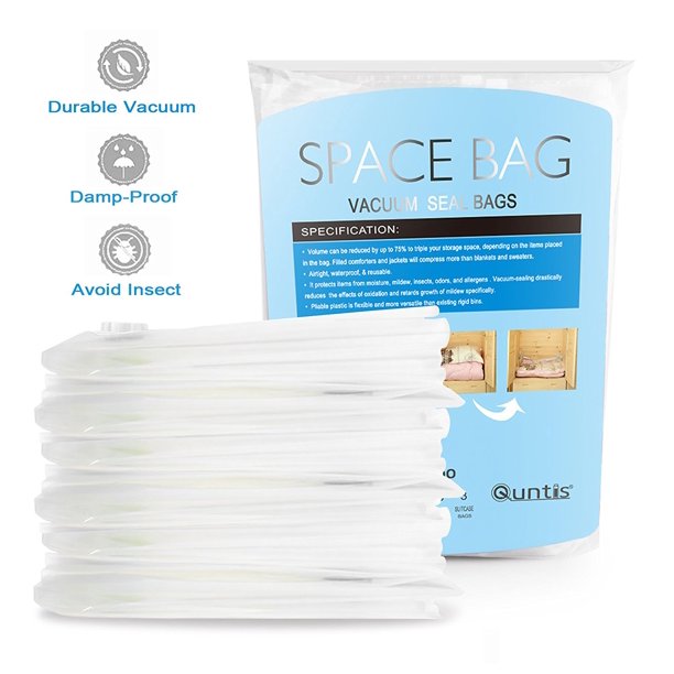 Premium JUMBO Vacuum Storage Bags, Durable Zip Seal Compression Space
