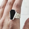 thumbnail image 4 of Coffin Shape Black Onyx Ring, Natural Black Onyx Ring, December Birthstone, Hammer Womens Ring, Coffin Ring, 925 Sterling Silver, Christmas, Handmade, Statement Jewelry, Coffin Shape Gemstone Ring, 4 of 7