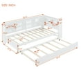 thumbnail image 6 of Twin Size Daybed with 10 Storage Shelves, Wooden Bed with Twin Size Trundle, Shelves and Sockets, No Box Spring Needed, White, 6 of 7