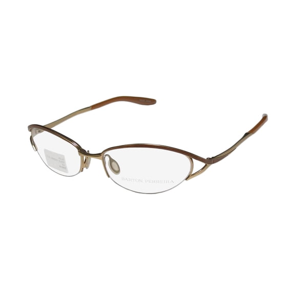 NEW BARTON PERREIRA ELIZA WOMENS/LADIES DESIGNER HALF-RIM CREAM BROWN / MATTE GOLD POPULAR DESIGN WOMENS FRAME DEMO LENSES 53-17-125 EYEGLASSES/EYE GLASSES
