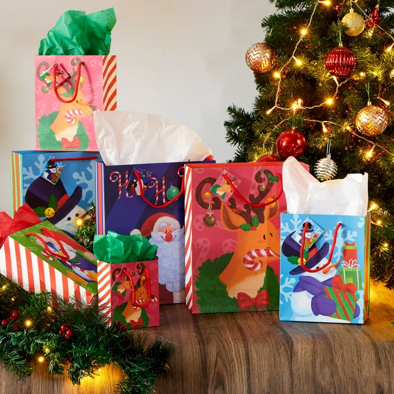 Joyfy 36 Pcs Christmas Gift Bag with Tissue Papers and Tag