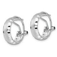 thumbnail image 3 of FJC Finejewelers 925 Sterling Silver Hoop Radiant Essence d Brushed Bright Cut Omega Back Earrings 19 x 18 mm, 3 of 6