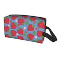 thumbnail image 2 of Goofa Hand Drawn Strawberry Printed Toiletry Bag with Handle,Large Capacity Travel Makeup Cosmetic Bag for Women, Carry on Airport Airline Compliant Bag, 2 of 9