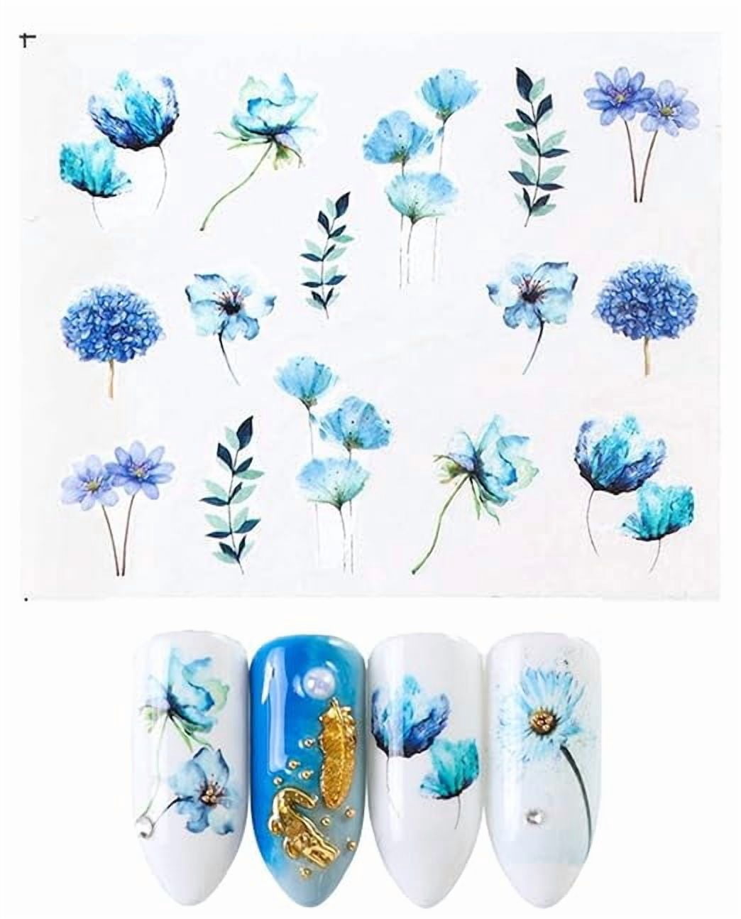 AVOKA DIY Nail Art Water Transfer Decals Flower Series Nail Tattoo Stickers (20 SHEETS)