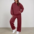 thumbnail image 2 of Sweatsuits Women 2 Piece Outfit Jogger Set Cute Hoodie Top and Loose Fit Wide Leg Pants Tracksuit Set Trouser Suit Casual Fitness Set Sports Suit Valentine's Day, 2 of 4