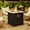 Black, variant on Aiho Outdoor Fire Pit Table, 45" Square 50000 BTU Patio Propane Fire Pit Table with Lava Rocks , Black