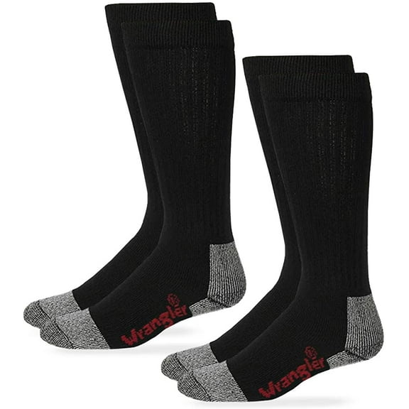 Wranglers Men's Socks, Cotton Cushion Over The Calf Work Tall Socks, 2 Pair
