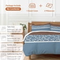 thumbnail image 6 of 3 Piece Blue Brown Flowers Duvet Cover Set Queen Size, Microfiber Comforter/Quilt Cover with Corner Ties and 2 Pillowcases, Classic Botanical Art Elegant All Season Soft Bedding with Zipper Closure, 6 of 8