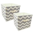thumbnail image 1 of Design Imports CAMZ35073 11 x 11 x 11 Po. Cube de Rangement Carré en Polyester Chevron Non Tissé, Gris - Ensemble de 2, 1 of 2