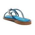 thumbnail image 2 of XYD Women Stylish Open Split Toe Crossed Strap Sandals Crystal Studded Flats Comfortable Beach Daily Shoes Size 13.5 Blue, 2 of 4
