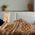 thumbnail image 3 of Marine Soft Flannel Fleece Throw Blanket, Marine Shell Objects Tie Dye Effect Motif with Spiral Smeared Wavy Tones Print, Cozy Plush for Indoor and Outdoor Use, 70" x 90", Brown Orange, by Ambesonne, 3 of 5
