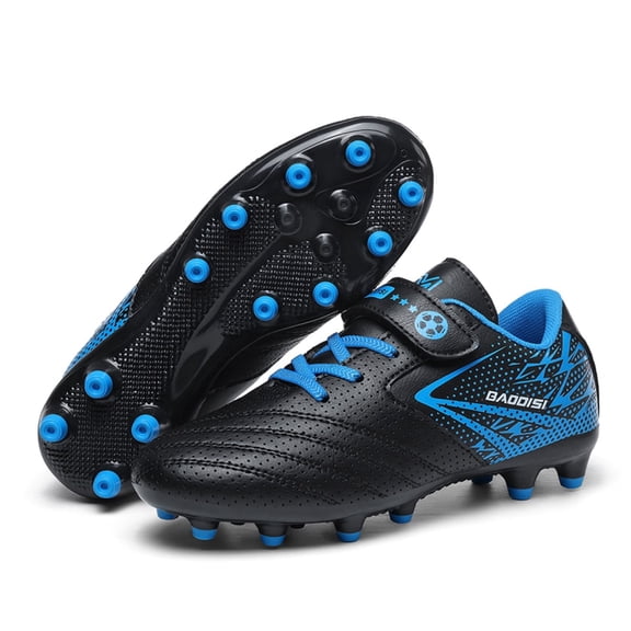 OnyxTrek Teens’ Soccer Shoes – Durable Low-Top Cleats for Grass & Turf | AG Sky Blue, 11 Little Kid