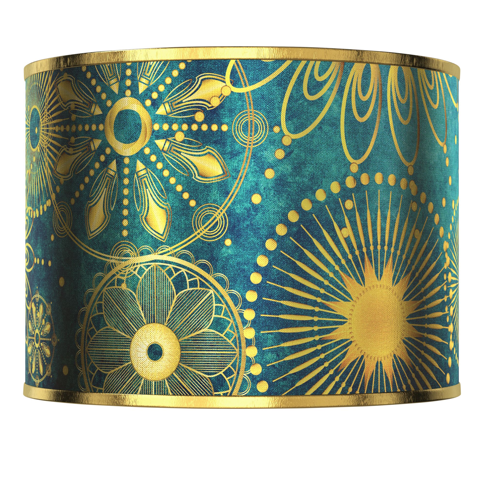 teal gold lampshade