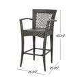 thumbnail image 4 of GDF Studio Hartly Outdoor Wicker 30 Inch Barstools, Multibrown, Set of 2, 4 of 6