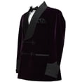 thumbnail image 2 of Smoking Jacket, Men Double Breasted Luxury Velvet Purple Cigar Robe for Dinner,Party,Wedding,Hosting&nbsp;, 2 of 5