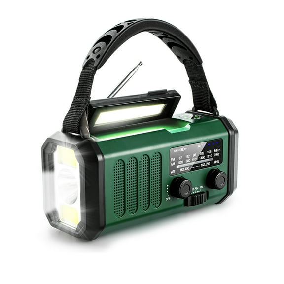 10000mAh FM Emergency Radio Solar Hand Crank Generator AM/FM/NOAA LED Portable Radio SOS Alert Power Bank