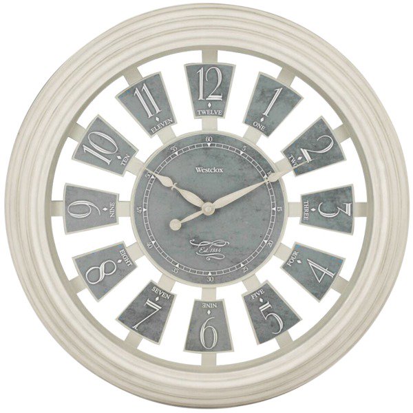 Westclox 16" Antique white Round Open Wall Clock, 16 In. Diam. X 2H