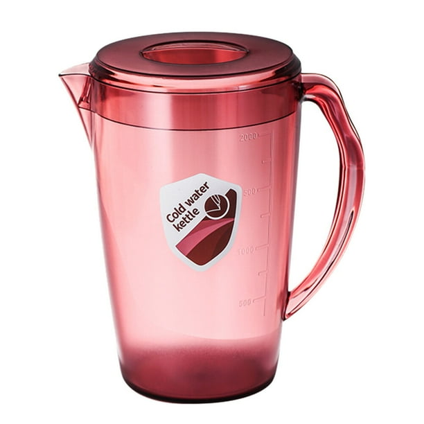 1 PC Tetera resistente al calor Tetera de agua plástica Botella de agua Hervidor de bebidas (rojo, L)