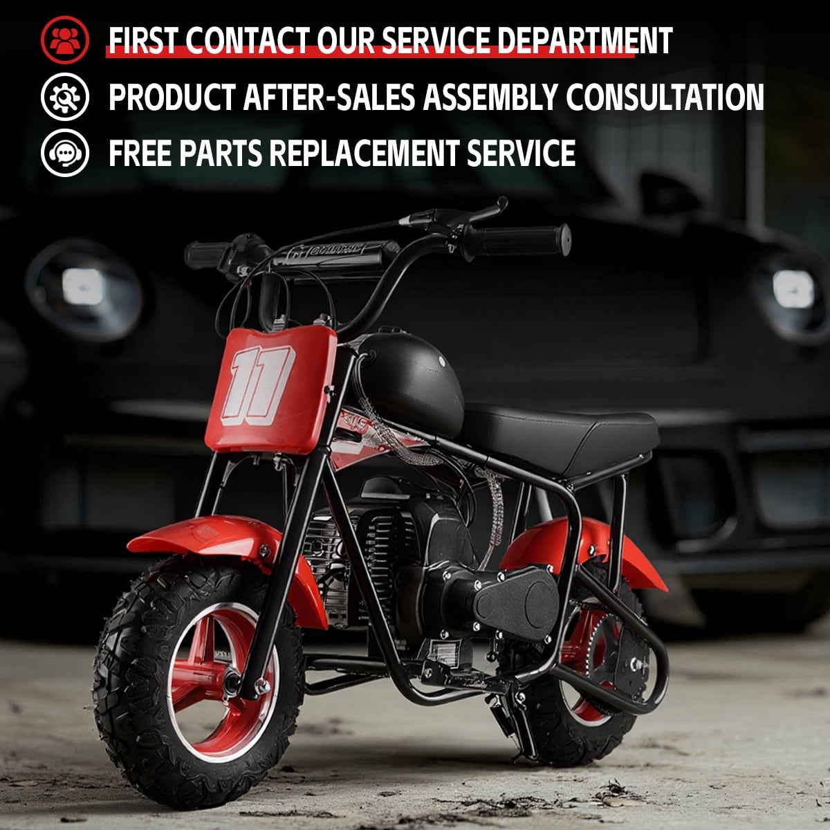 TOXOZERS Mini Bike,50cc Dirt Bike with Plush Seat,2-Stroke Mini Motor-cycle for Ages 8+,20mph Max Speed,180 lbs Weight Limit