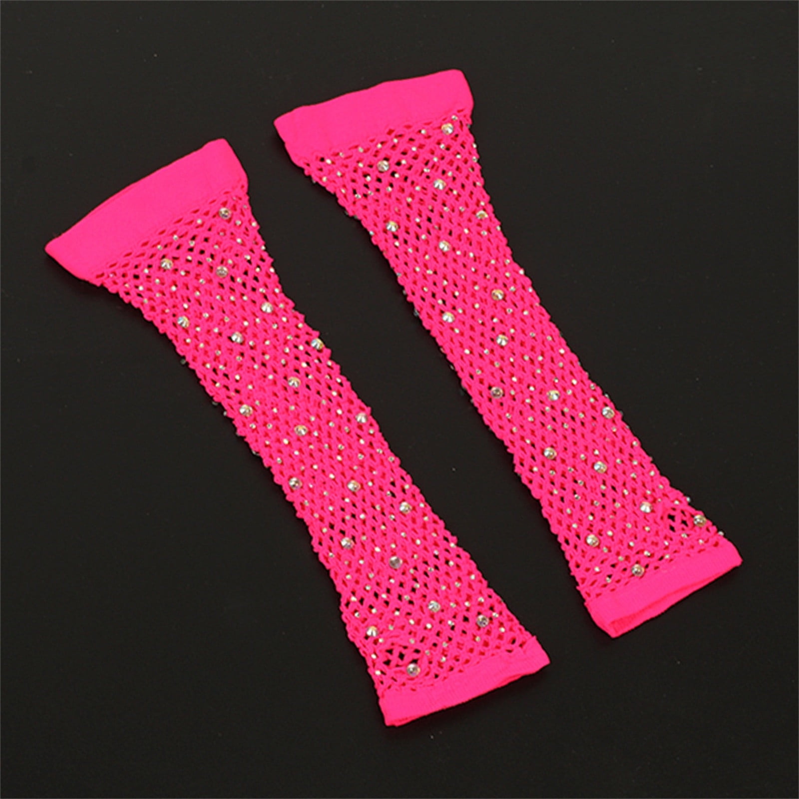 Damen Fischnetz Handschuhe Mit Strass – Fingerlos, Lang, Mesh – Glitzer-Steampunk-Armstulpen Für Party, Halloween, Cosplay