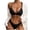 Black, variant on Women's Two Piece Swimsuit Ribbed Trim Solid Color Bikini Set for Swimming Beach Pool Summer,Army Green,S