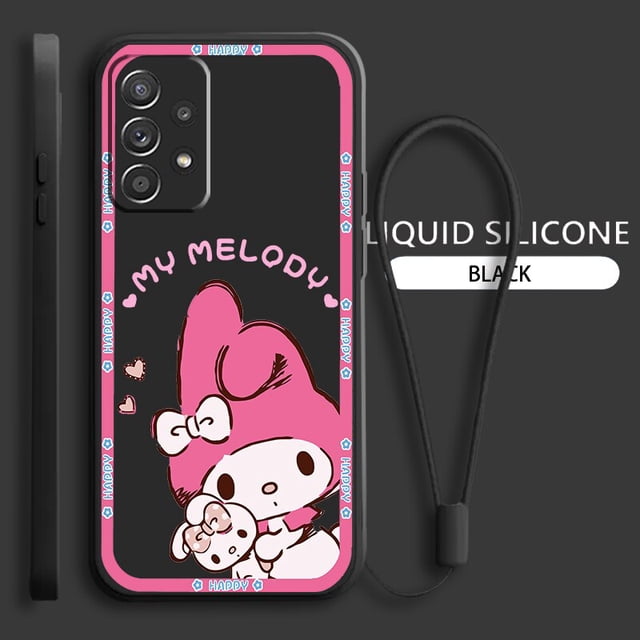 Kuromi Melody dibujos animados para Samsung Galaxy A73 A54 A34 A53 A33 A52 A32 A22 A71 A51 A21S A03S 4G 5G funda de teléfono de cuerda líquida Fundas xuanjing unisex