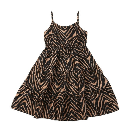 

Fesfesfes Parent-child Matching Dress Spring Leopard Print Beach Dress Mother-daughter Sleeveless Dress Suit Mommy and Baby Dress