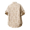 thumbnail image 3 of Fnnxeal Men Button Down Shirt Beach Summer Hawaiian Collared Short Sleeve Casual Khaki Shirts for Men Size XL, 3 of 8