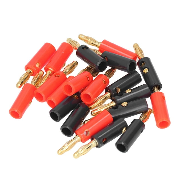 20pcs Banana Speaker Cable Plug 4mm Gold Plated Open Screw Type Universal for Car Sound System