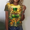 thumbnail image 2 of Erwazi Womens St Patricks Day Short Sleeve T-Shirts Crewneck Clover Cute Graphic Tee Tops, 2 of 6