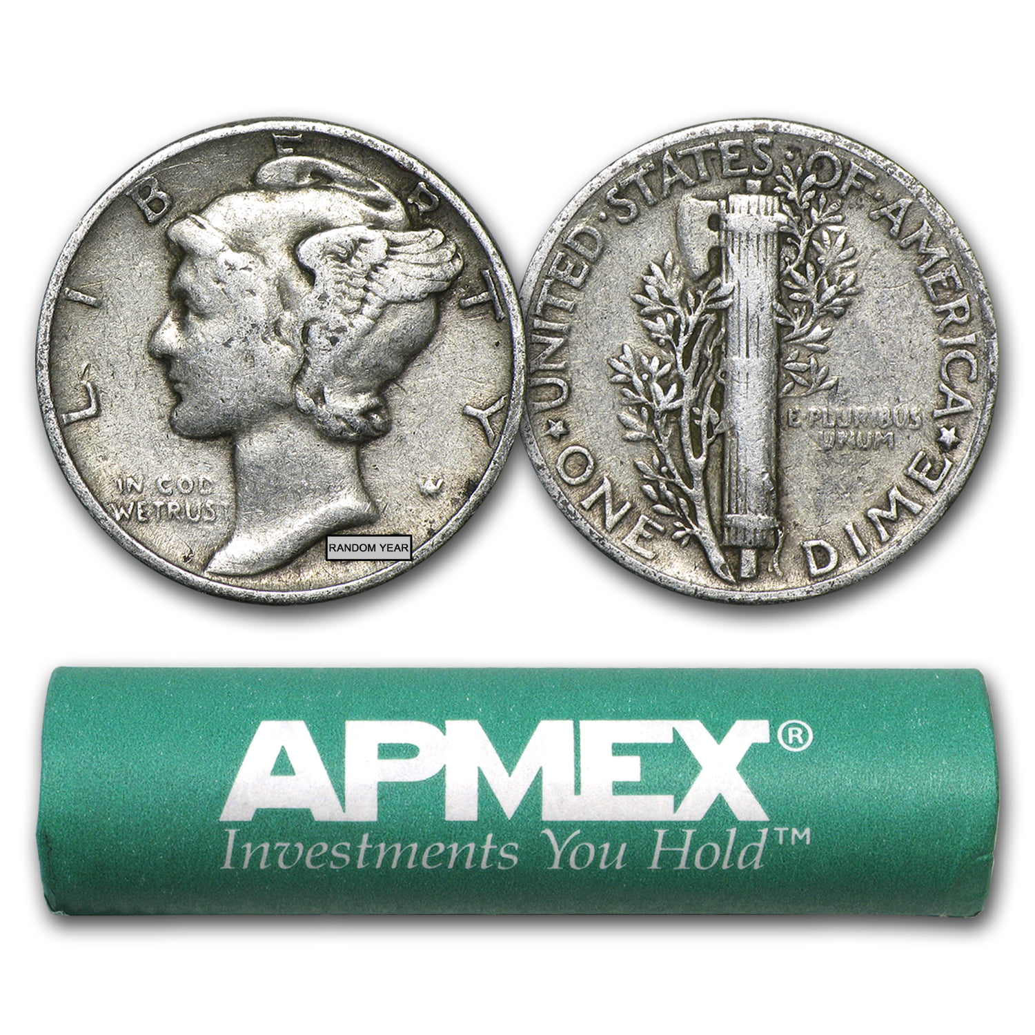 P  Mercury Dime 10c AU Almost Uncirculated 90% Silver US Coin SP 1943 