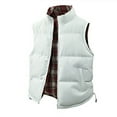 thumbnail image 4 of Gaexia Vest for Women Plus Size,Reversible Double Face Plaid Stand Collar Vest Outerwear Casual Loose Fit Womens Layering Piece Alternative To Jackets, 4 of 7