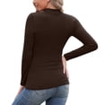 thumbnail image 4 of BJUTIR Long Sleeve Tshirts For Women Casual Half High Collar Tight Fitting Warm Bottoming Solid Long Sleeve Top, 4 of 7