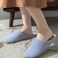 thumbnail image 6 of KANG Cozy Striped Slippers Indoor Outdoor Soft Comfortable Warm Slip On Fuzzy Home Shoes For Ladies, 6 of 7