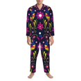 thumbnail image 3 of Gaeub Colorful Mexican Mens Pajamas Set Mens Sleepwear with Long Sleeve Top & Bottoms PJs-Large, 3 of 7
