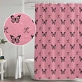 thumbnail image 5 of Pink Spring Butterfly Shower Curtain, Waterproof Shower Curtains for Bathroom, Black Bow Knot Washable Fabric Bathtub Curtain Set Bath Decor with 12 Hooks 72"x78", 5 of 8